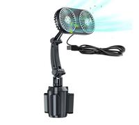 Ventilateur de voiture - ventilateur électrique USB créatif multifonctionnel, refroidisseur universel 12V 24V | Support compact du support de tasse d'eau, dispositif de circulation d'air réglable pour