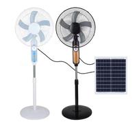 Ventilateur debout alimenté par solaire de 16 pouces avec télécommande, batterie 18000mAh, lumière de nuit LED, répulsif pour moustiques, ventilateur de sol portable pour chambre à coucher, patio, cam