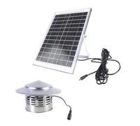 Ventilateur d'échappement 15 W avec panneau solaire - Boîtier de ventilation pour extérieur - Pour poules et serre - Moteur sans balais