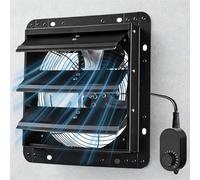 Ventilateur d'échappement à haute vitesse, ventilation murale avec thermostat, refroidissement silencieux pour grenier, abri de jardin, cave - Obturateur automatique de 35,6 cm, 618 ~ 3327 CFM