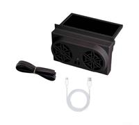 Ventilateur d'échappement de voiture à énergie solaire, 16 x 10 cm, port USB, circulation d'air, double mode, réduction de la chaleur, pour tous les véhicules (noir)