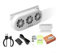 Ventilateur d'échappement de voiture à énergie solaire avec sauvegarde USB pour une ventilation fiable, design de flux d'air à trois côtés offrant une large aspiration et un refroidissement (carré