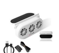 Ventilateur d'échappement de voiture à énergie solaire avec USB, 3 ventilateurs 5000 tr/min, aspiration vortex pour voiture, SUV, camion, facile à installer (blanc)