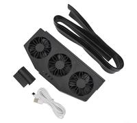 Ventilateur d'échappement solaire automatique avec double source d'alimentation pour une ventilation constante et une dissipation de la chaleur intérieure (USB noir)