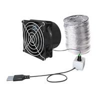Ventilateur d'échappement USB à vitesse variable, mini extracteur d'air, amortisseur de fumée en ligne, unité de refroidissement compacte pour salle de bain, cuisine, fenêtre, toilettes, contrôle du