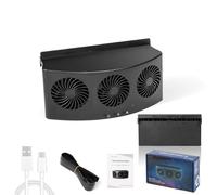 Ventilateur d'échappement USB pour voiture - Pour refroidissement et dissipation de la chaleur - 26,1 x 15,7 x 8,4 cm - Noir/blanc - Compact - Portable - Avec câble USB