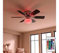 Ventilateur Decken 6 Ailes LED 76 cm Dimmable Avec Télécommande RGB Et Lumière