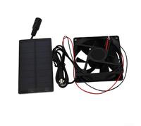 Ventilateur d'extérieur à énergie solaire avec moteur CC et kit de panneau solaire, solution de refroidissement à économie d'énergie pour le camping, la randonnée, le jardinage, étanche IP65