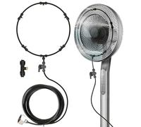 Ventilateur d'extérieur, brume de terrasse pour le refroidissement en plein air, kit de brume de 26 m, pour ventilateur extérieur, système de refroidissement à brume avec valve et 6 buses pour