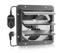 Ventilateur d'extraction 300mm avec Régulateur de Vitesse, Extracteur d'Air Mural Industriel pour Entrepôt, Grande Cuisine et Usine, Ventilateur avec Volets Automatiques et Grille de Protection