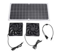 Ventilateur d'extraction à énergie solaire 16W, panneau solaire en silicium monocristallin, Kit de ventilateur à double Ventilation pour maison d'animaux, poulailler, serre