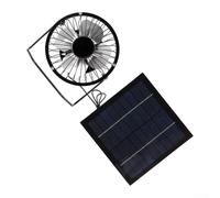 Ventilateur d'extraction à énergie solaire avec panneau polycristallin de 5 W, ventilation électrique USB portable pour camping, poulet, niche, bureau