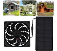 Ventilateur d'extraction à panneau solaire portable 2 W 4 V pour camping, serre en plein air, poulailler, grille d'aération de toit, niche pour chien