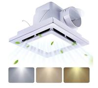 Ventilateur d'extraction de salle de bain à montage au plafond avec lumière changeante de couleur 110 pi³/min 3000 K/4000 K/6000 K Ø 4,0 pouces Ventilation efficace