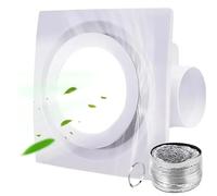 Ventilateur d'extraction de salle de bain silencieux 110 pi³/min, combiné lumière, LED 30 W, montage sur grille d'aération, ventilateur de tirage carré EC 1,0 sone, blanc