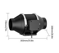 Ventilateur d'Extraction, Extracteur d'air, Ventilation extraction, régulateur de températureConvient, aux salles de bain humides