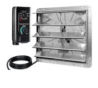 Ventilateur d'extraction mural à obturateur automatique de 20 pouces, avec thermostat et variateur vitesse, zone couverture argentée Commercial