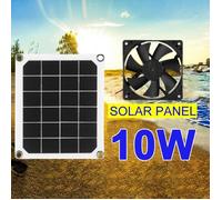 Ventilateur d'extraction, panneau solaire monocristallin, IP65 étanche 6V 10W USB charge pour serre solaire ventilateur alimenté