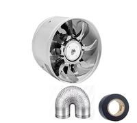Ventilateur d'extraction, Round Duct Fan 4" 6" Booster Exhaust Ventilator Ventilation Vent Air for Window Wall Bathroom Toilet Kitchen Pour garage, serre(B,4 inch (100mm))