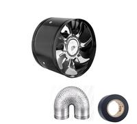Ventilateur d'extraction, Round Duct Fan 4" 6" Booster Exhaust Ventilator Ventilation Vent Air for Window Wall Bathroom Toilet Kitchen Pour garage, serre(A,4 inch (100mm))
