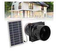 Ventilateur d'extraction silenci Kit de ventilation solaire à conduit rond 10 W 12 V for serres et camping-cars pour bouche d'aération de salle de bain et toilett