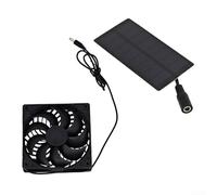 Ventilateur d'extraction solaire 2 W 4 V avec panneau solaire en polysilicium IP65 étanche pour serre, grange, poulet, camping-car et camping en plein air, noir