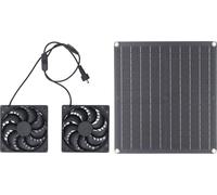Ventilateur d'extraction solaire 25W 3200RPM IPX7 Water Proof Solar Panel Dual Fan Kit for Shed Greenhouse Cooling Ventilation