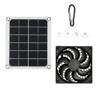Ventilateur d'extraction solaire 7 W avec panneau monocristallin, refroidisseur de ventilation pour serre de poulet, niche pour animaux domestiques, montage facile à ventouse, noir