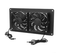 Ventilateur d'extraction solaire, double ventilateur 30 W, haute ventilation pour serre, camping-car, poulailler, abri pour animaux domestiques, étanchéité IP65, fonctionnement sans fil (ventilateur)