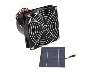 Ventilateur D'extraction Solaire Exterieur DC5-12V 50W Ventilateur Extracteur d'air Solaire Kit de Ventilateur à énergie Solaire Kit de Ventilateur de Panneau Solaire Portable