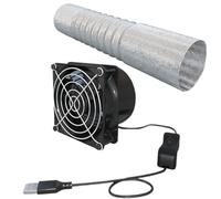 Ventilateur d'extraction Ventilateur de conduit portable de 3 pouces avec tuyau conduit 1 m Évent réglable par USB Puissant moteur sans balais 5 V 2 A en ligne pour souffleur fumée cuisin