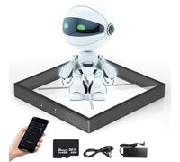 Ventilateur d'hologramme 3D, projecteur holographique de 52 cm avec Cadre en Alliage d'aluminium, Machine publicitaire stéréo Ventilateur holographique LED, pour enseignes de Magasin, Bar, fête