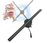 Ventilateur D'Hologramme 3D, Projecteur VidéO Holographique Wlfl, avec 224 Perles De LumièRe LED, pour Magasins Expositions Publicité éVéNements. 42cm-17.72in