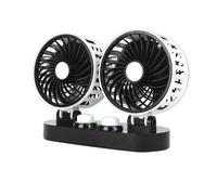 Ventilateur double 2x5 pouces 12V avec reglage couleur blanc et noir boitier