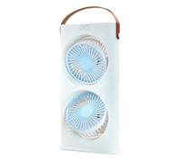 Ventilateur Électrique | 3 Vitesses Ventilateur Double Tête Rafraîchissant pour Bureau | Ventilateur sur Pile 1200 mAh pour Dortoir Camping Plage Pique-Nique