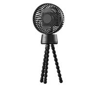 Ventilateur électrique avec trépied flexible à fixer sur la main, amovible, ventilateur de refroidissement extérieur avec veilleuse et trépied flexible pour voyage, camping, cyclisme