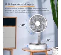 Ventilateur éLectrique Domestique P1000 7200MAh Pratique Ventilateur éLectrique de Bureau USB Ventilateur de Sol RéTractable à 4 Vitesses,A
