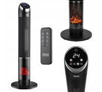 Ventilateur électrique en céramique tactile oscillant 2000w, chauffage de cheminée lcd 100cm + télécommande