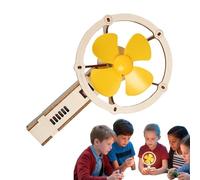 Ventilateur électrique jouet en bois DIY Science Expérience - Kit de bricolage pour élèves du primaire - Projet d'apprentissage créatif - 10 x 18 cm - Âge 7-14 ans - Fonctionne avec pile AA