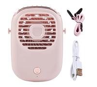 Ventilateur électrique portable - Rafraîchisseur de cou silencieux avec cordon de transport - Ventilateur de bureau rechargeable USB pour l'intérieur, l'extérieur, les voyages et la maison