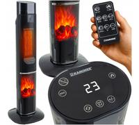 Ventilateur électrique tactile oscillant 2000w, chauffage, cheminée, lcd + télécommande