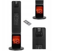 Ventilateur électrique tactile oscillant ptc 2000w, chauffage, cheminée, lcd + télécommande