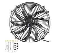 Ventilateur Électrique Voiture 16 Pouces 10 Lames, 120W 12V DC, Modifiable en Aspiration et Soufflage - Haute Efficacité, Design Compact, Refroidissement Optimal Moteur et