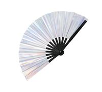 Ventilateur En Bambou Pliable Au Laser 1 Pièce, Ventilateur Flash, Ventilateur À Main De Fête, Refroidissement D'Été, Ventilateur À Main Pliable, Ventilateur Pliant Pour Performance Sur Scène