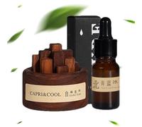 Ventilateur en pin - Bois de noyer noir, ensemble d'arômes portable, diffuseur sans eau, aromathérapie sans électricité, pour salon, salle de bain, crée une atmosphère parfumée naturelle dans