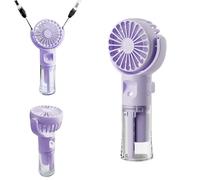 WUDEUI Mini ventilateur portable, brumisateur portable, rechargeable, 4 vitesses réglables, pour l'été, l'extérieur, les voyages, le maquillage, la maison, le bureau, le camping