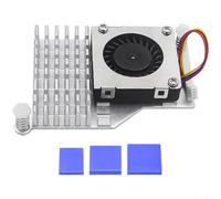 Ventilateur et dissipateur thermique en aluminium pour Raspberry Pi 5, kit de refroidissement actif pour systèmes embarqués (argent)