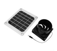 Ventilateur extracteur à énergie solaire 20 W 12 V avec panneau solaire pour ventilation de cuisine camping-car, design ABS noir, résistant aux intempéries, volume d'air 650