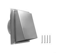 Ventilateur extracteur carré en acier avec maille, grille anti-oiseaux 304, conduit mural, silencieux pour séchoir à flux d'air pour salle de bain, cuisine, garage (125 mm)