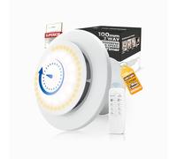 Ventilateur Extracteur d'air 100mm Timer, 3000tr/min 220m³/h, VMC 2 Sens 6 Vitesses avec LED Éclairage+Télécommande, Débit D'Air Puissant 2W Moteur DC Facile Installer Salle de Bain Lavoir Garage108E
